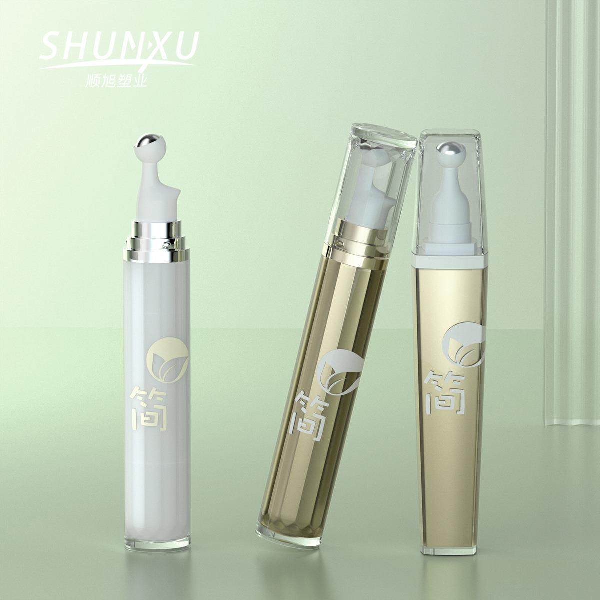现货眼霜圆形滚珠瓶子20g白色金色精华油走珠亚克力按摩护眼膏瓶