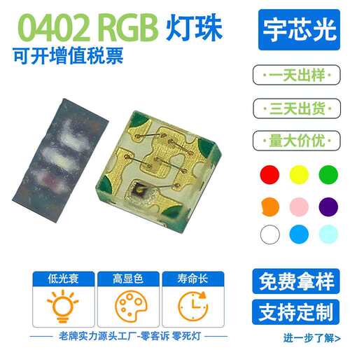 led0402rgb红绿蓝1010灯珠2812信号全彩0404RGBled幻彩RGB超亮