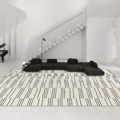 Vintage Black Large Living Room Carpet Non-slip Home Area