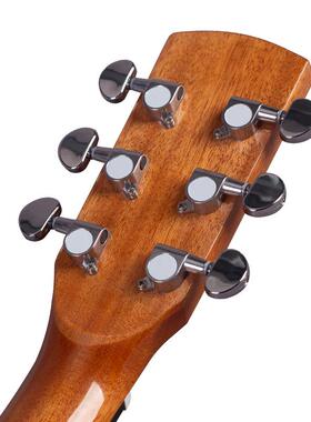 36寸杉圆g角民谣吉他亮光云沙比EZT利木吉他r粉色渐变初学uita工