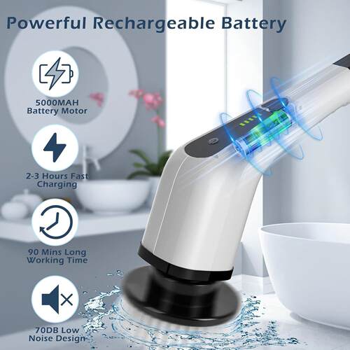 Electric Spin Scrubber Cordless Cleaning Brush Scrubber