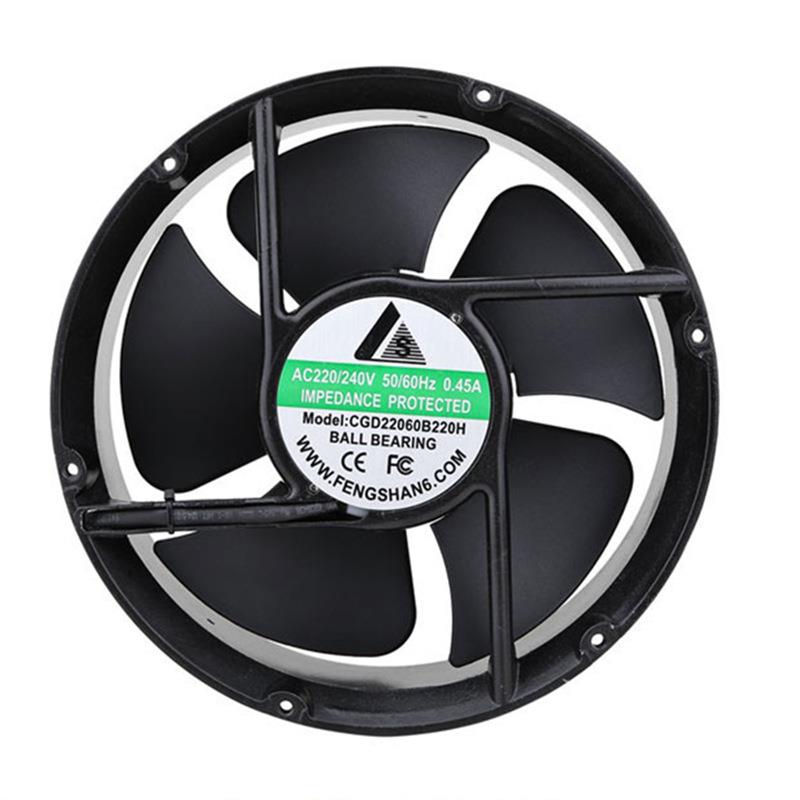 铝框铝叶ac22060 散热风扇轴流冷却静音110V2700风扇防爆金属风扇