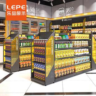乐品便利店零食架子展示柜超市食品中岛货架置物架商店多层展示架