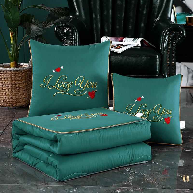 A10L汽车抱枕被两用纯色二合一靠垫背办公室沙发午睡空调被子