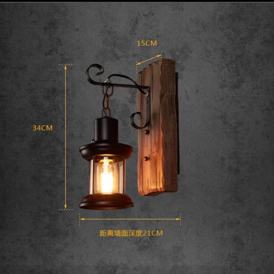船木壁灯工业风主题餐厅酒吧火锅店过道走廊loft装饰墙灯led灯