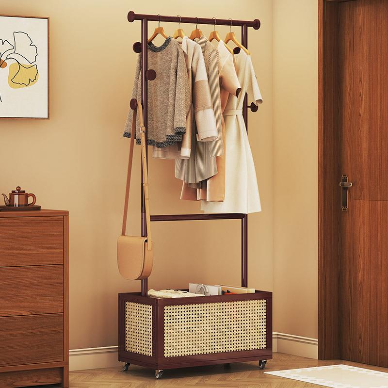 挂衣架落地卧室衣帽架家用客厅晾衣架挂衣服架子可移动民宿脏衣篮