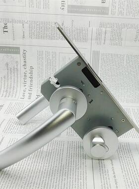 黑色型室ZUA内卧室音房门锁家用磁吸通用木套门把手分体门锁航静