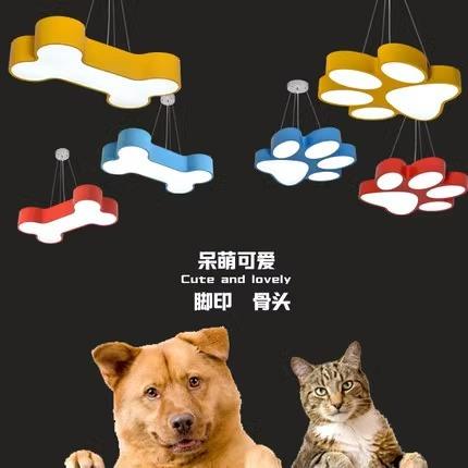创宠物店灯具灯骨D头狗爪卡通LKX灯幼儿园教吊室过道意LE造型吊灯