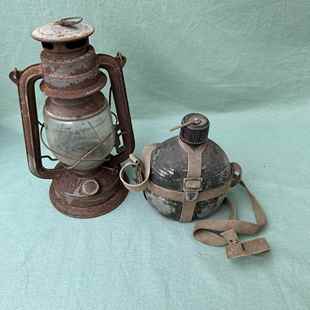 民俗怀旧马灯煤油灯老式手提灯行军壶水壶农村复古装饰老物件摆件