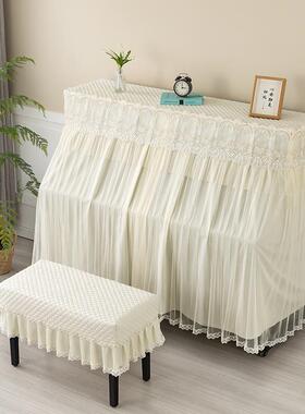 小清新钢琴灰色轻盖蕾丝防尘罩美式现代简约奢高档钢琴罩KKI尘布