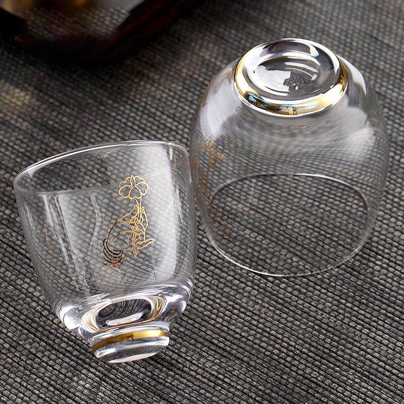 水晶玻璃茶杯耐热主人杯单杯透明品茗杯茶碗功夫小茶杯茶具