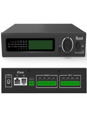 RUSEL DA440 4路Dante输入输出 数模转换盒 支持RS232中控控制