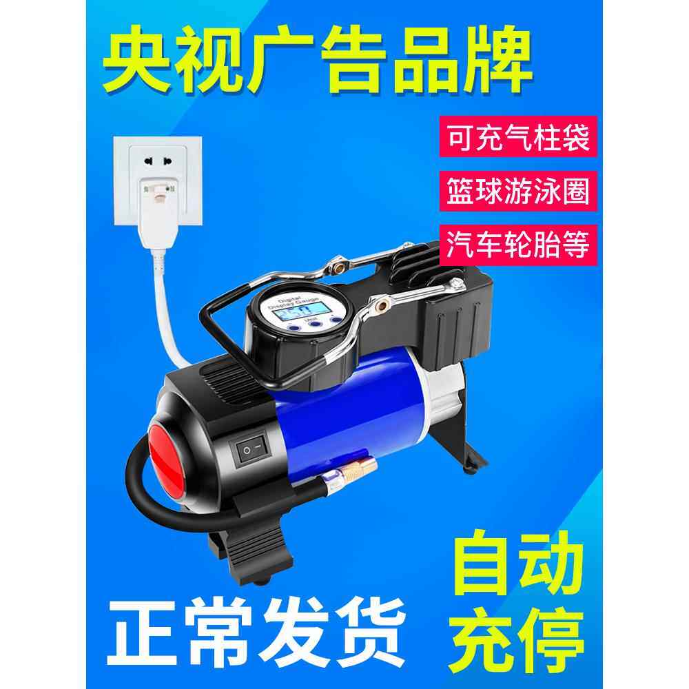 220V充气泵家用双缸电动汽车轮胎打气筒篮球气柱袋游泳圈打气机