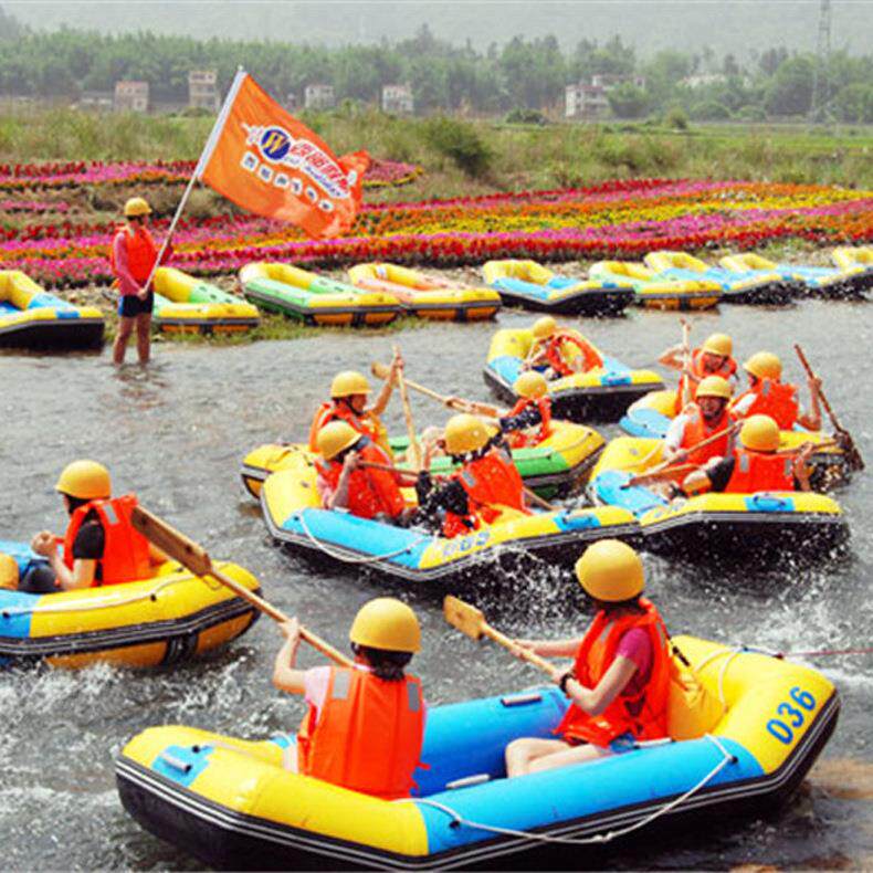 厂家直销硬底皮划艇4人专业景点漂流加厚充气橡皮钓鱼冲锋舟船艇