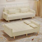 沙发床新款 两用可变床多功能折叠小户型客厅实木科技布简约梳化床