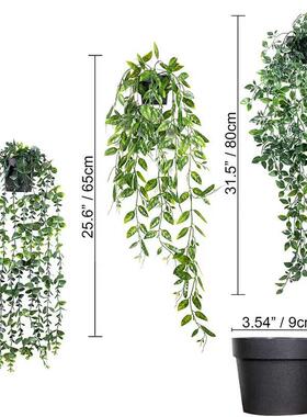新款 人造悬挂植物曼陀罗尤加利按树叶藤蔓假盆栽室内室外装饰彷