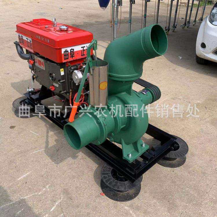 加大泵体柴油大8寸离心泵单缸排涝防汛抽水泵农用拖车款灌溉泵