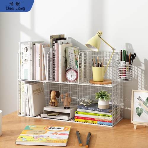 桌面书架书本收纳架桌上儿童飘窗书架学生书桌收纳神器铁艺实木