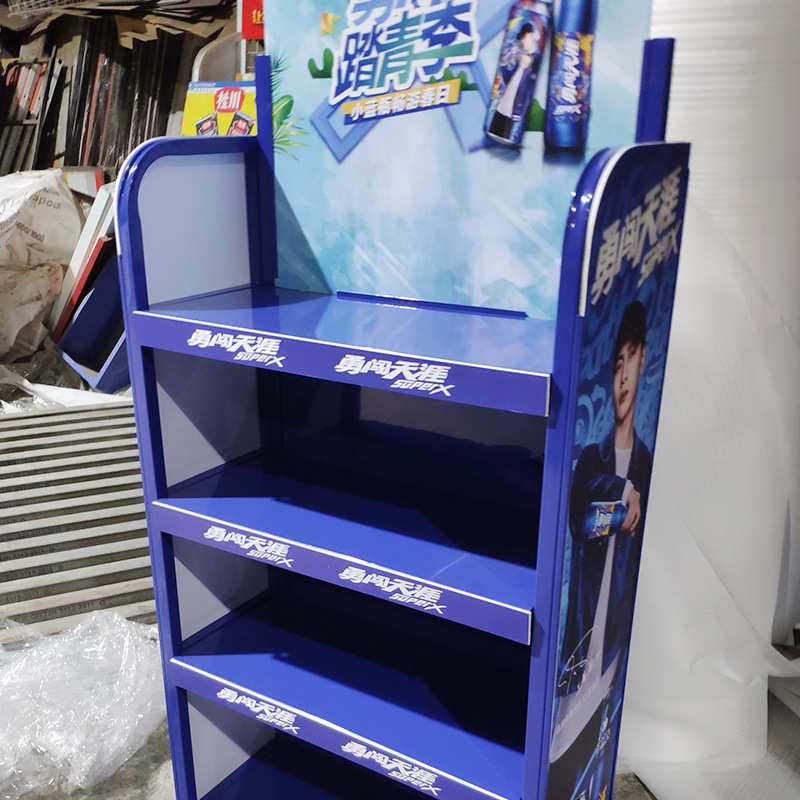 厂家零食展架饮品陈列架超市商场酒水展示架加厚金属可移动置物架