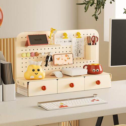 桌面洞板置桌物架办公室桌F78775MT打孔学习书书免架立式收洞纳隔