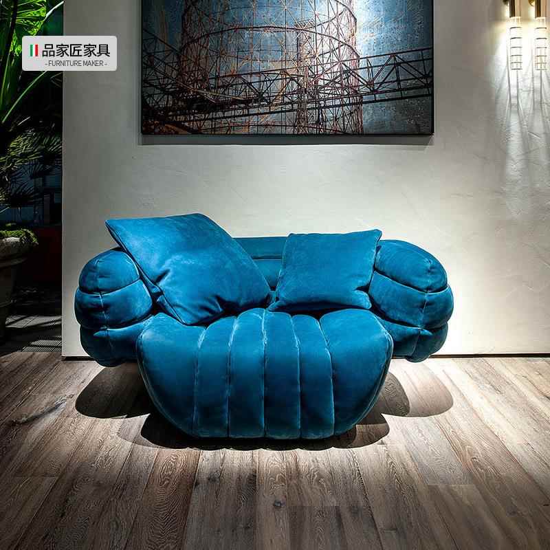 baxter科技布艺蕉香发三人位ZXV客免洗意式轻沙奢设计师直厅排沙