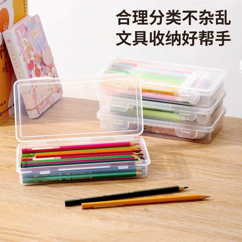 Large Capacity Transparent Stationery Storage Box Pencil Hol - 实物图