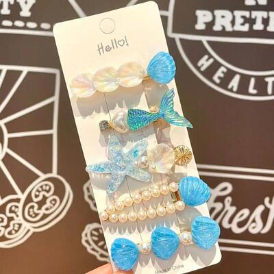1/5Pcs Shell Starfish Hair Clips Ocean Series Mermaid Hairpi