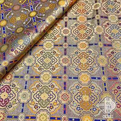 宋锦真服丝旗袍面料料唐装汉民族风绸布织锦缎真KZN丝提花面缎料