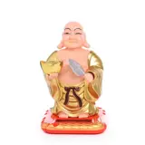 Маленькие солнечные стоячие украшения для автомобиля Будды Майтрейи, машущие руки и улыбающееся лицо Будды, открывающиеся для дома и офиса, украшения, подарки