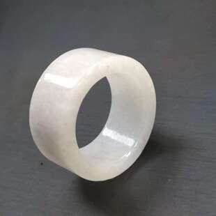 厂价玉器天然翡翠A货扳指时尚 冰润白色翡翠戒圈