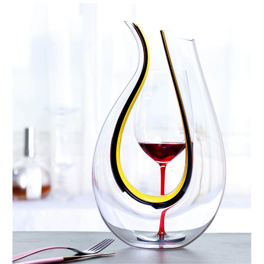 正品水晶璃玻天鹅型U型酒红醒酒器分酒器葡倒萄酒酒酒壶手工礼盒