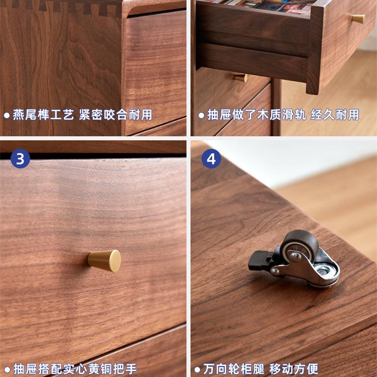 益佳全实木文件斗柜边柜浩收纳小角柜子柜桌下抽屉书柜简约文件柜
