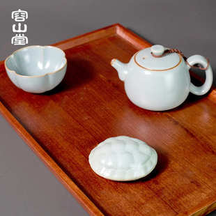 容山堂天青汝窑汝瓷茶宠手把件趣味家用可养茶桌茶玩茶道配件