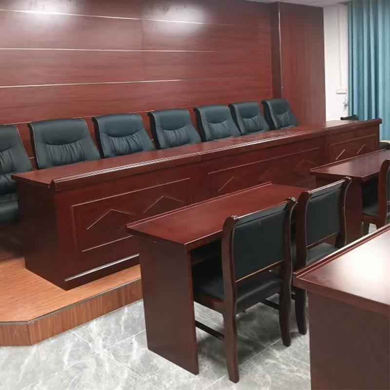 大会室会议PXY开议厅条形实木会议长条桌党员活动室培训桌会桌椅