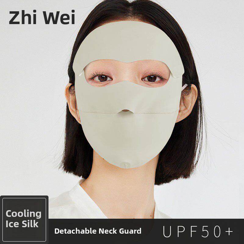 智威夏季女士冰丝防晒防紫外线眼角放大全脸基尼面膜男士透气