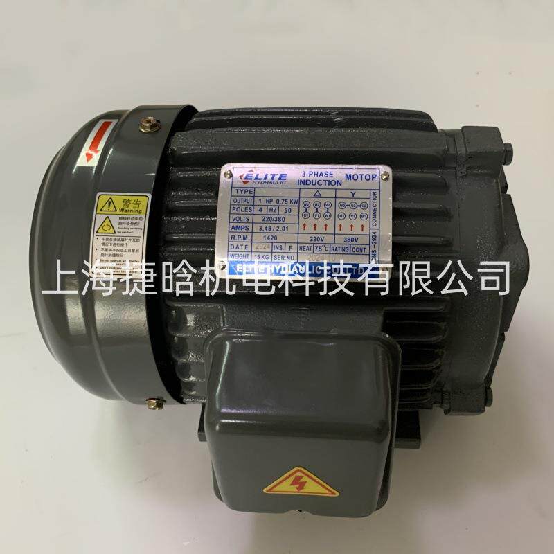 ELITE艾利特 液压电机 0.75KW 1HP-4P 配VP30 50T 内插式油泵电机
