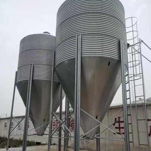 养殖场料塔热镀锌料塔鸡舍鸭舍牛羊舍饲料储存塔自动喂料设备料塔