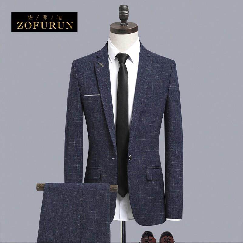 ZofuRun轻奢男士西装套装三件套韩版修身职业正装外套休闲小西装
