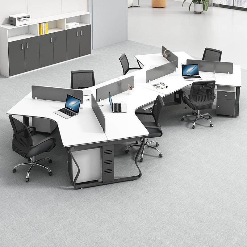 办公桌椅组合办公室3/5/6人位简约现代异形职员桌创意员工位卡座