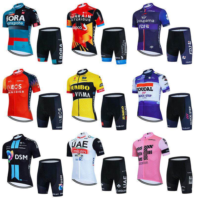 2023新款短袖骑行服套装男环法车队版公路登山车透气速干 干自行