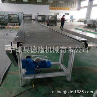 金属不锈钢链板传送流水线重型板链式输送机加密人字形网带输送机