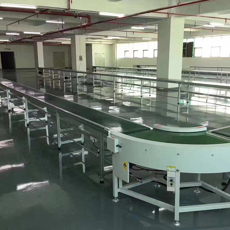 流水线工作台接驳皮带环形滚筒输送线传送带转弯食品直播输送机