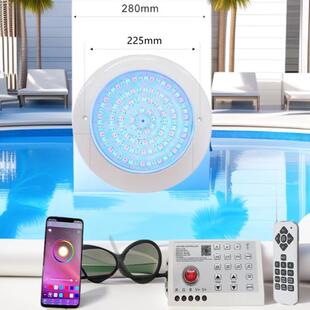 APP无线遥控按键控制12V 替换PAR56 IP68 泳池灯 40W 壁挂式