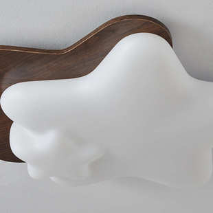 儿童卧室吸顶灯原木胡桃木童风儿星房复灯房间星形吸顶灯创意古风