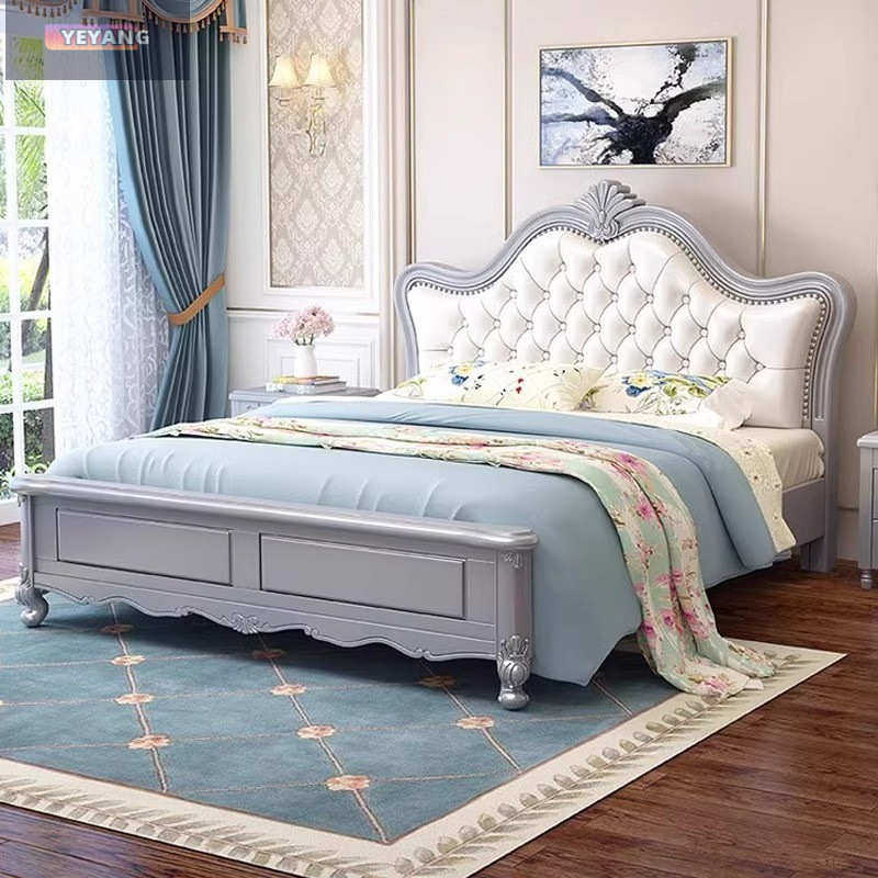 美式实木床主卧白色软包公主床床双人婚床现代简约豪华双人床大人,住宅家具,实木床,淘宝优惠券,粉丝福利购,淘宝优惠卷