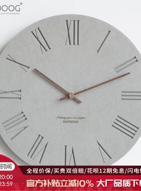 EMITDOOG现代简约北欧钟表 挂钟客厅创意时钟家用超静音卧室挂表