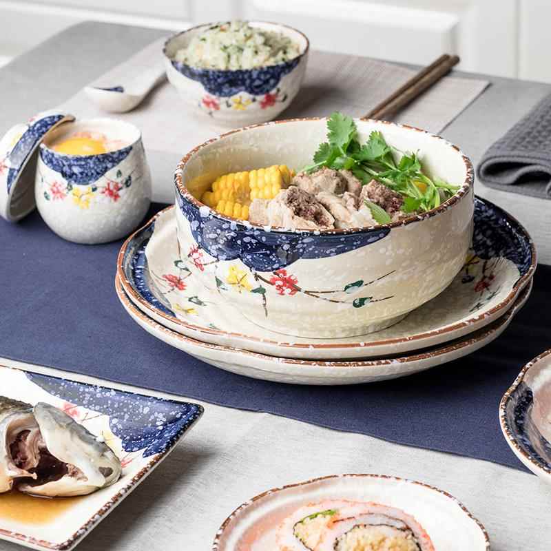 日式套装餐具料理店特色商用盘子长方形陶瓷甜品托盘寿司摆盘碟子