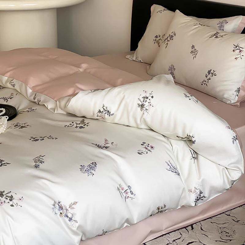 美式天丝棉磨毛四件套秋冬加厚保暖数码印花超柔床单被套床上用品