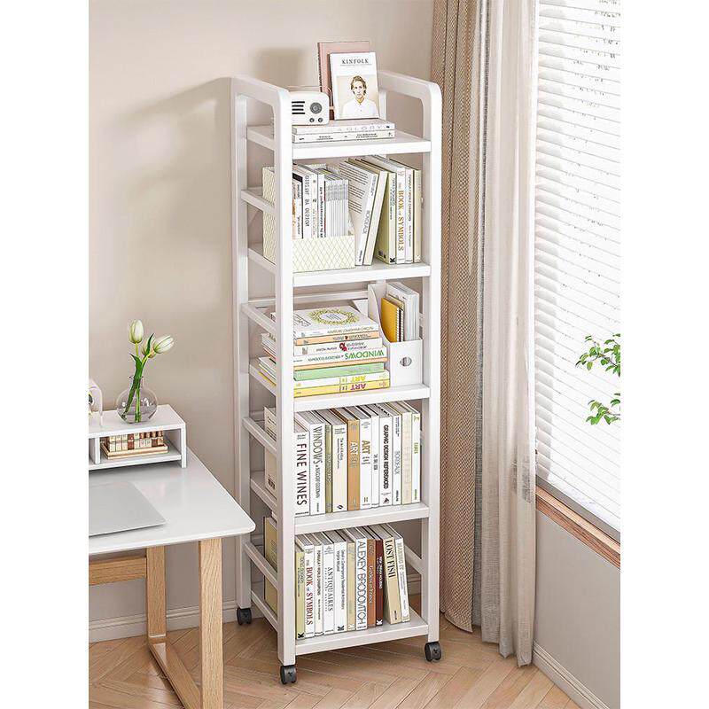 简易收纳多层铁架物落地家用置夹缝桌旁架书架艺架子书移动置r7b