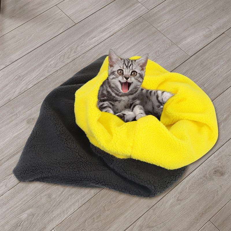 亚马逊新款猫窝猫睡袋 加绒保暖舒软猫窝 四季通用猫窝宠物用品